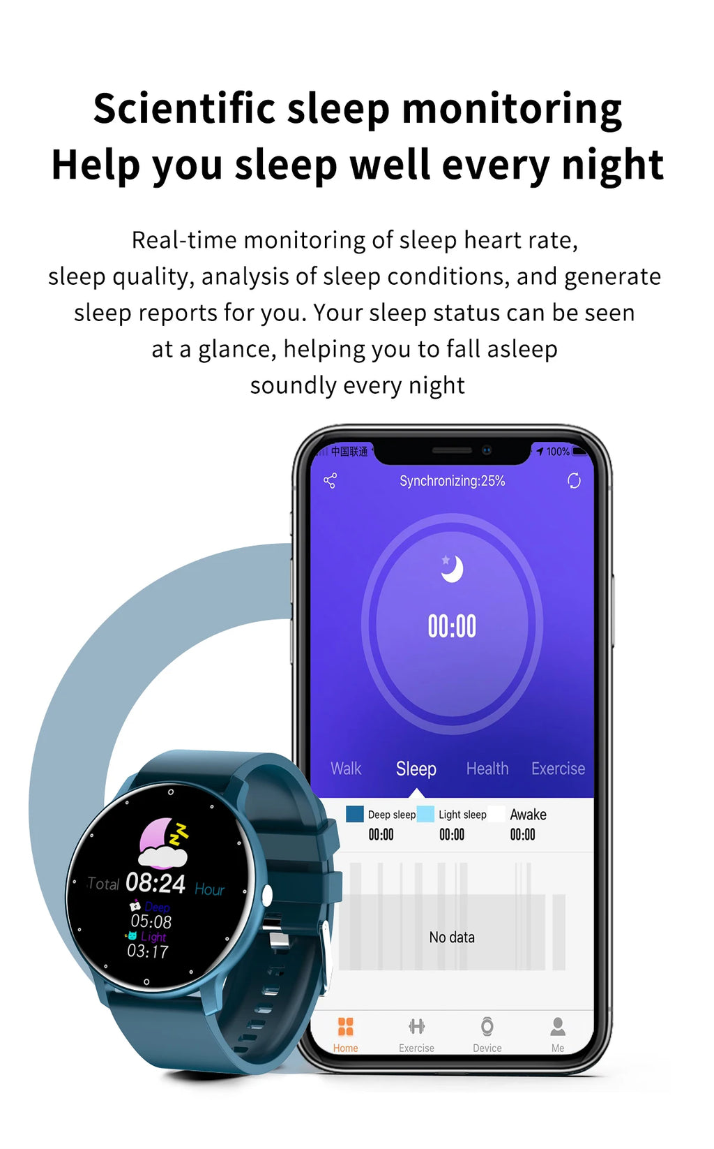 Smartwatch LIGE 2026 Unisex | Monitor Cardíaco, Oxígeno y Presión Arterial | Resistente al Agua IP67 | Android e iOS