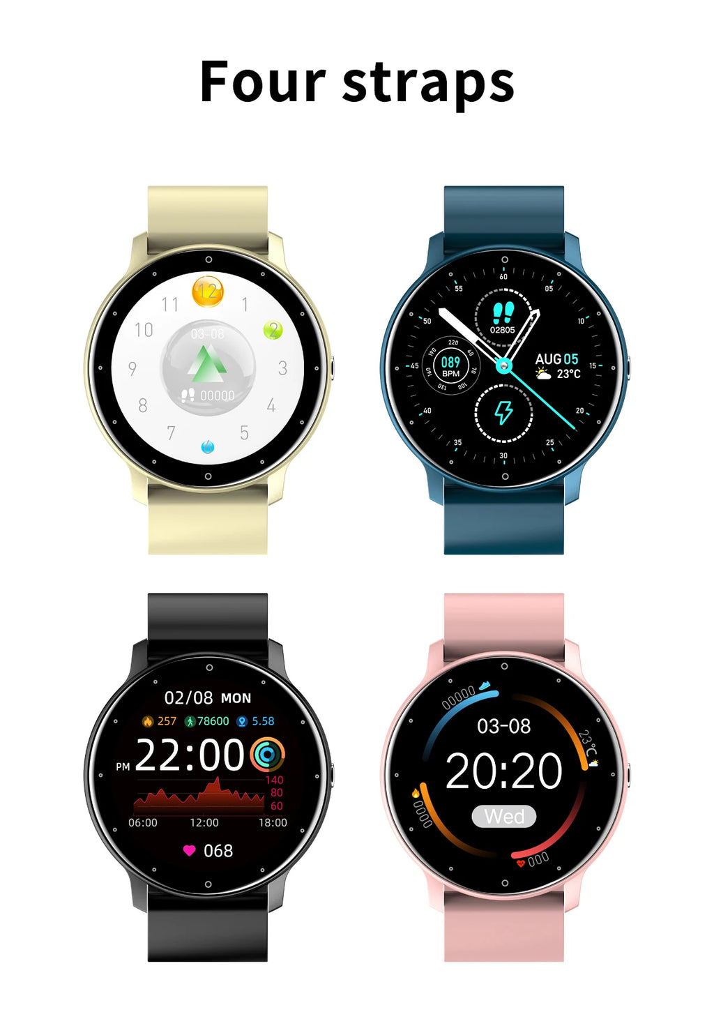 Smartwatch LIGE 2026 Unisex | Monitor Cardíaco, Oxígeno y Presión Arterial | Resistente al Agua IP67 | Android e iOS