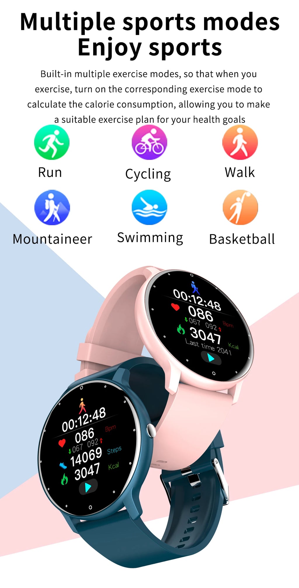 Smartwatch LIGE 2026 Unisex | Monitor Cardíaco, Oxígeno y Presión Arterial | Resistente al Agua IP67 | Android e iOS