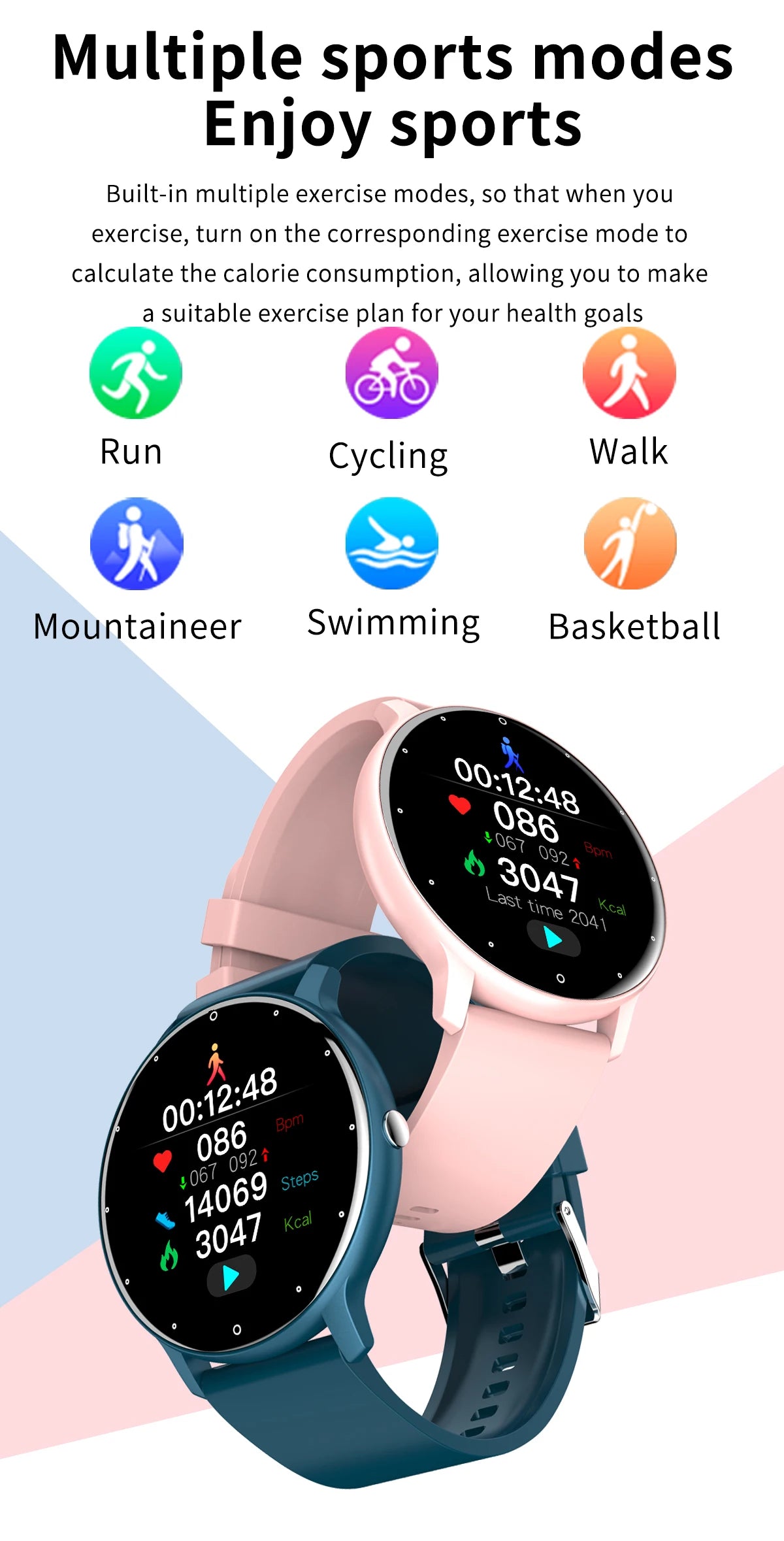 Smartwatch LIGE 2026 Unisex | Monitor Cardíaco, Oxígeno y Presión Arterial | Resistente al Agua IP67 | Android e iOS