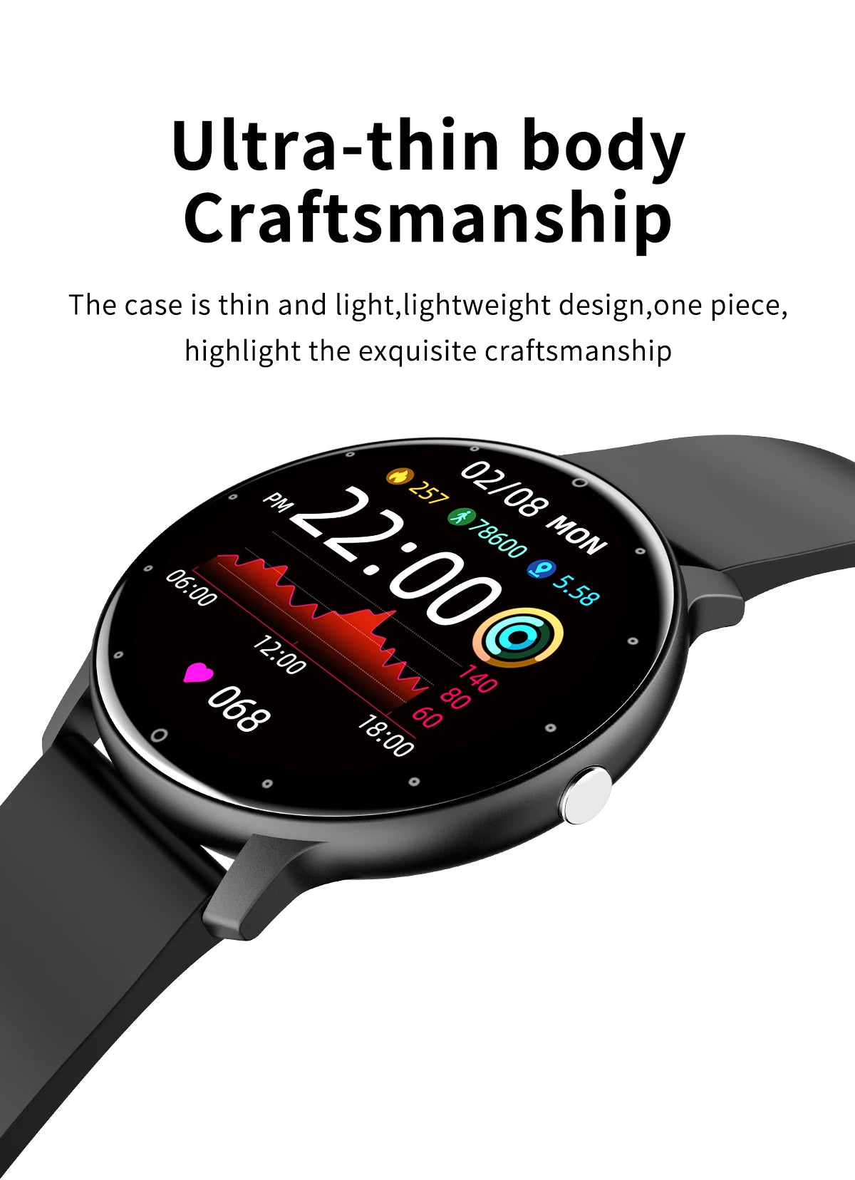 Smartwatch LIGE 2026 Unisex | Monitor Cardíaco, Oxígeno y Presión Arterial | Resistente al Agua IP67 | Android e iOS