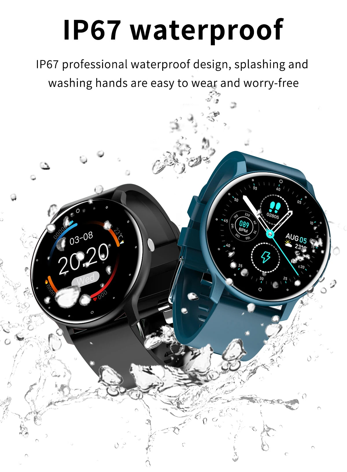 Smartwatch LIGE 2026 Unisex | Monitor Cardíaco, Oxígeno y Presión Arterial | Resistente al Agua IP67 | Android e iOS