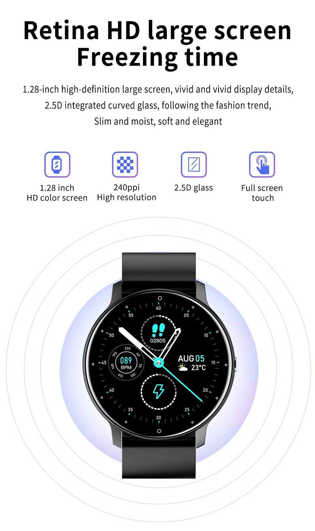 Smartwatch LIGE 2026 Unisex | Monitor Cardíaco, Oxígeno y Presión Arterial | Resistente al Agua IP67 | Android e iOS