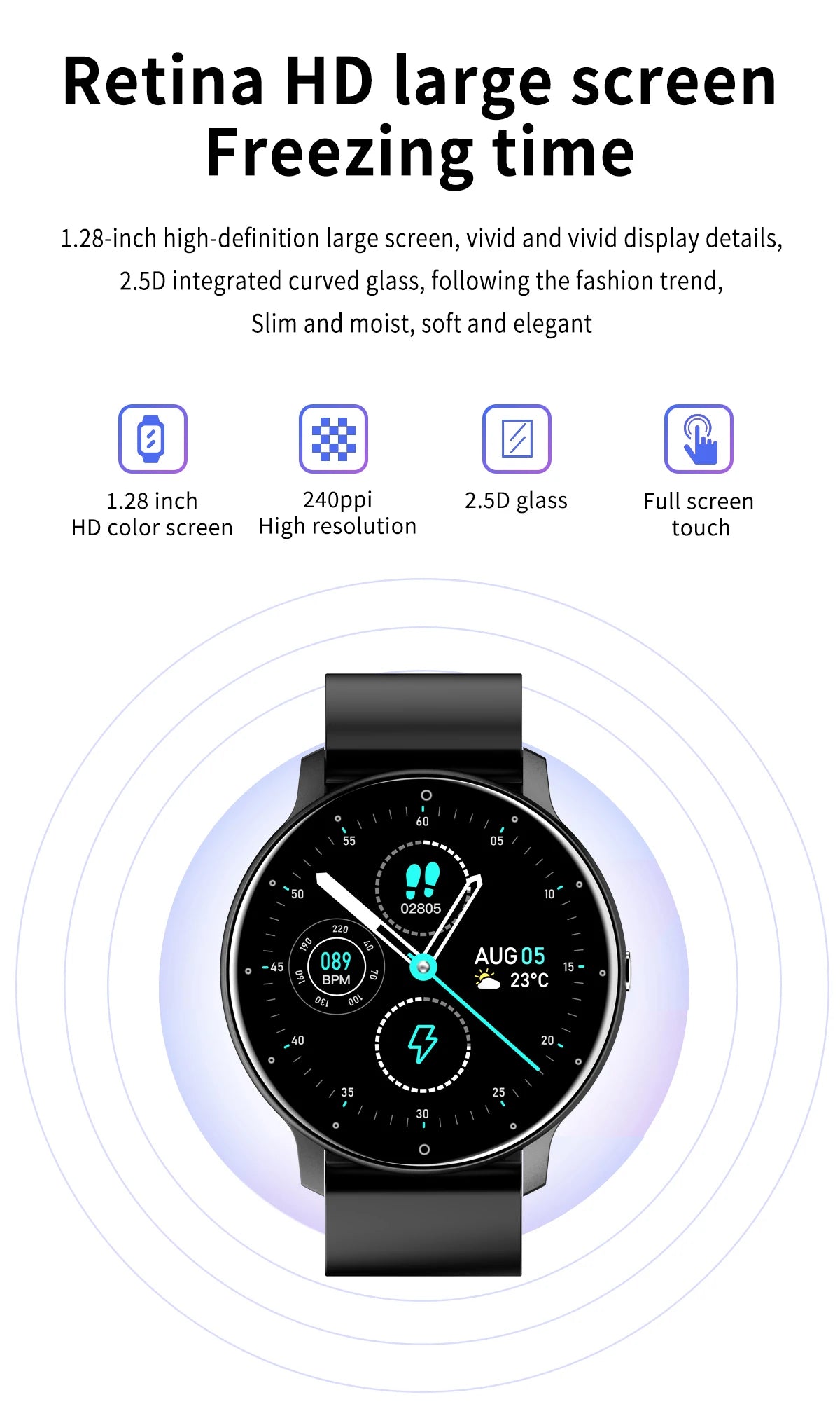 Smartwatch LIGE 2026 Unisex | Monitor Cardíaco, Oxígeno y Presión Arterial | Resistente al Agua IP67 | Android e iOS