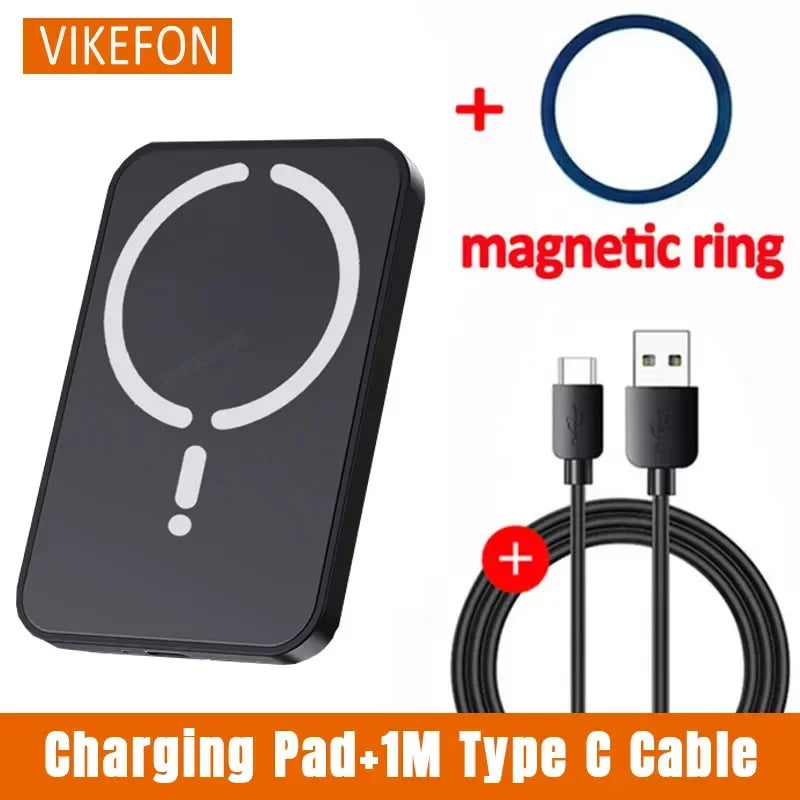 Cargador Inalámbrico Magnético para Coche | Soporte para Rejilla | 15W | Compatible iPhone 12-17 y Android