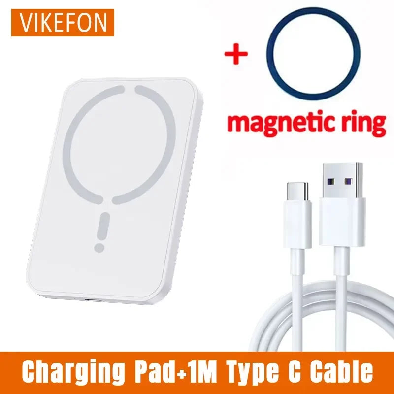 Cargador Inalámbrico Magnético para Coche | Soporte para Rejilla | 15W | Compatible iPhone 12-17 y Android