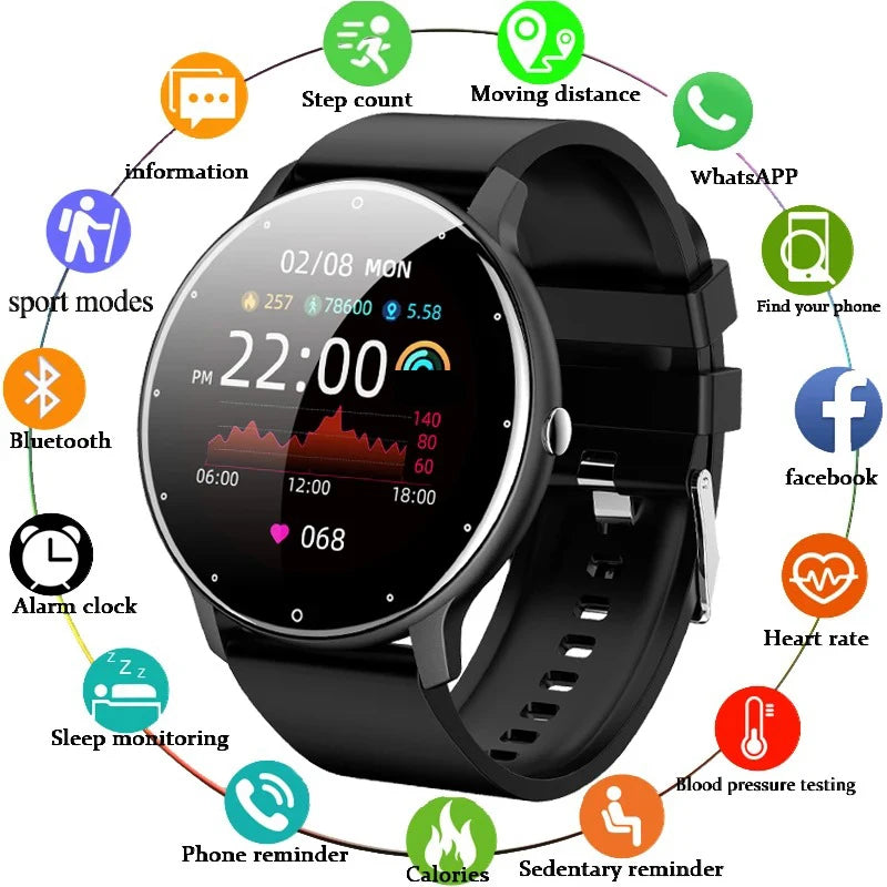 Smartwatch LIGE 2026 Unisex | Monitor Cardíaco, Oxígeno y Presión Arterial | Resistente al Agua IP67 | Android e iOS