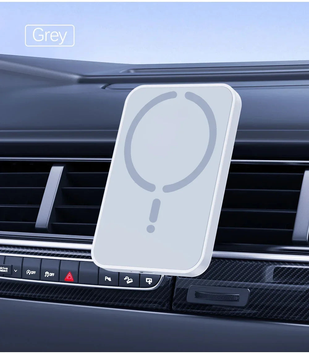 Cargador Inalámbrico Magnético para Coche | Soporte para Rejilla | 15W | Compatible iPhone 12-17 y Android